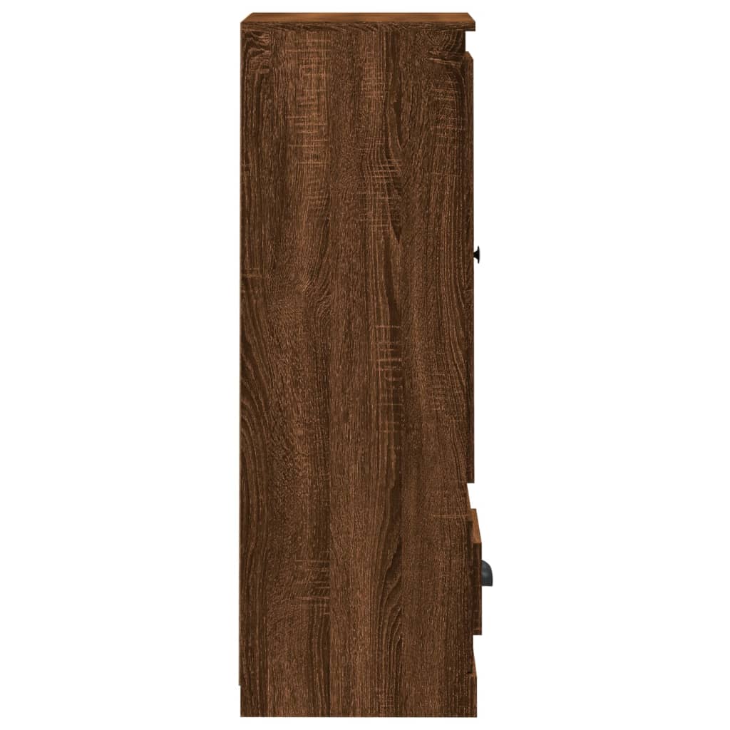Hoge kast 36x35,5x103,5 cm bewerkt hout bruin eikenkleur is nu te koop bij PeponiXL, paradijselijk wonen!
