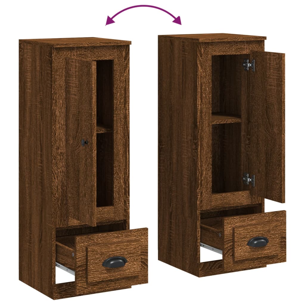 Hoge kast 36x35,5x103,5 cm bewerkt hout bruin eikenkleur is nu te koop bij PeponiXL, paradijselijk wonen!