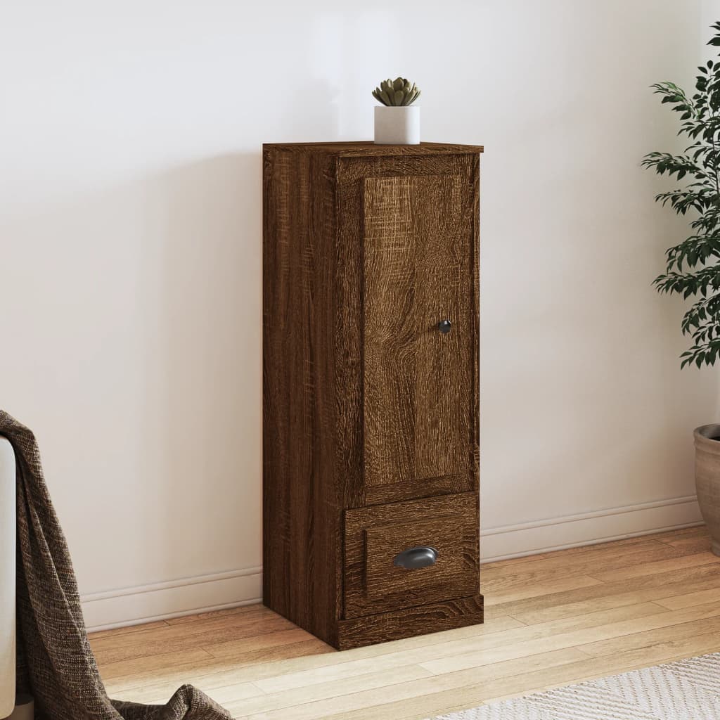 Hoge kast 36x35,5x103,5 cm bewerkt hout bruin eikenkleur is nu te koop bij PeponiXL, paradijselijk wonen!