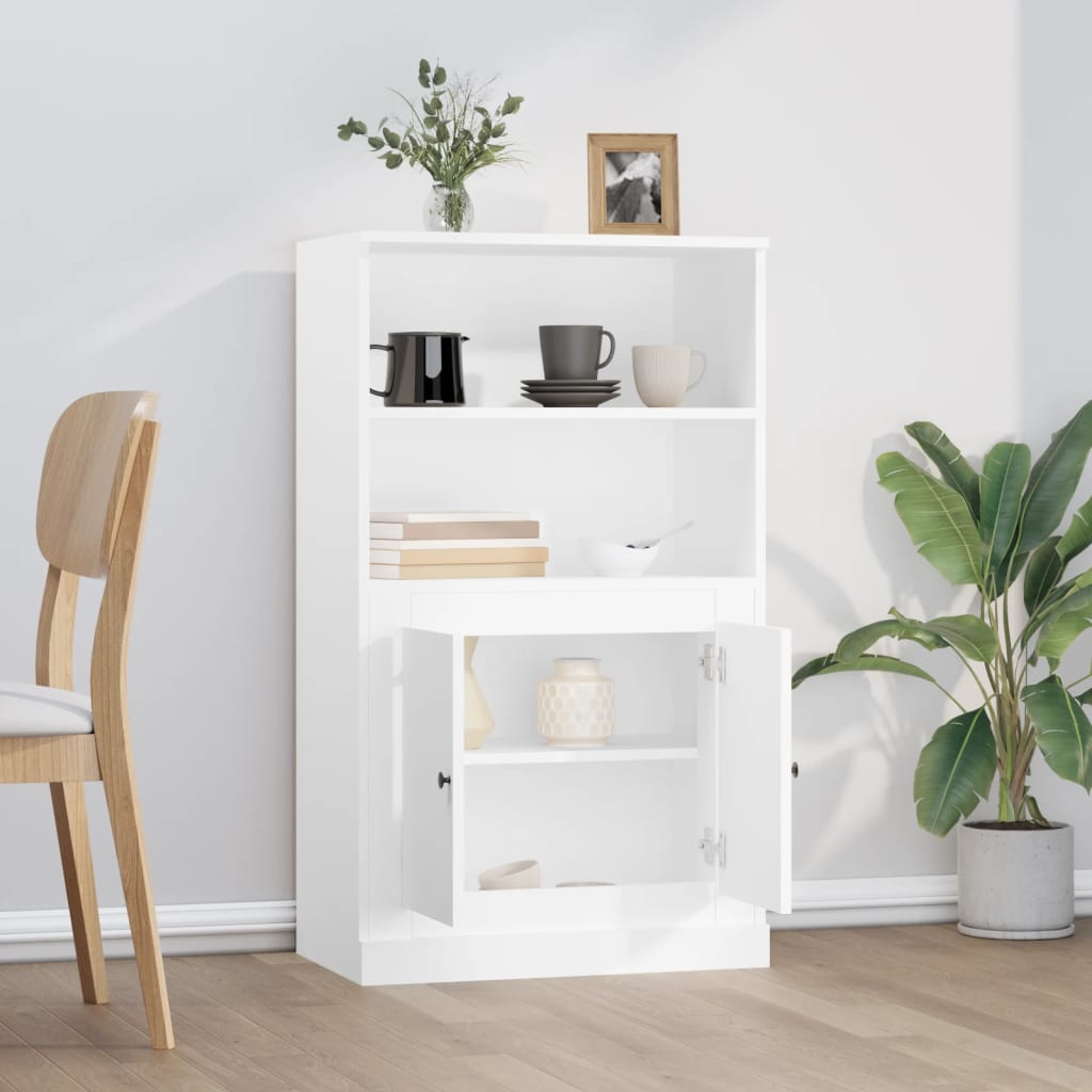 Hoge kast 60x35,5x103,5 cm bewerkt hout wit is nu te koop bij PeponiXL, paradijselijk wonen!