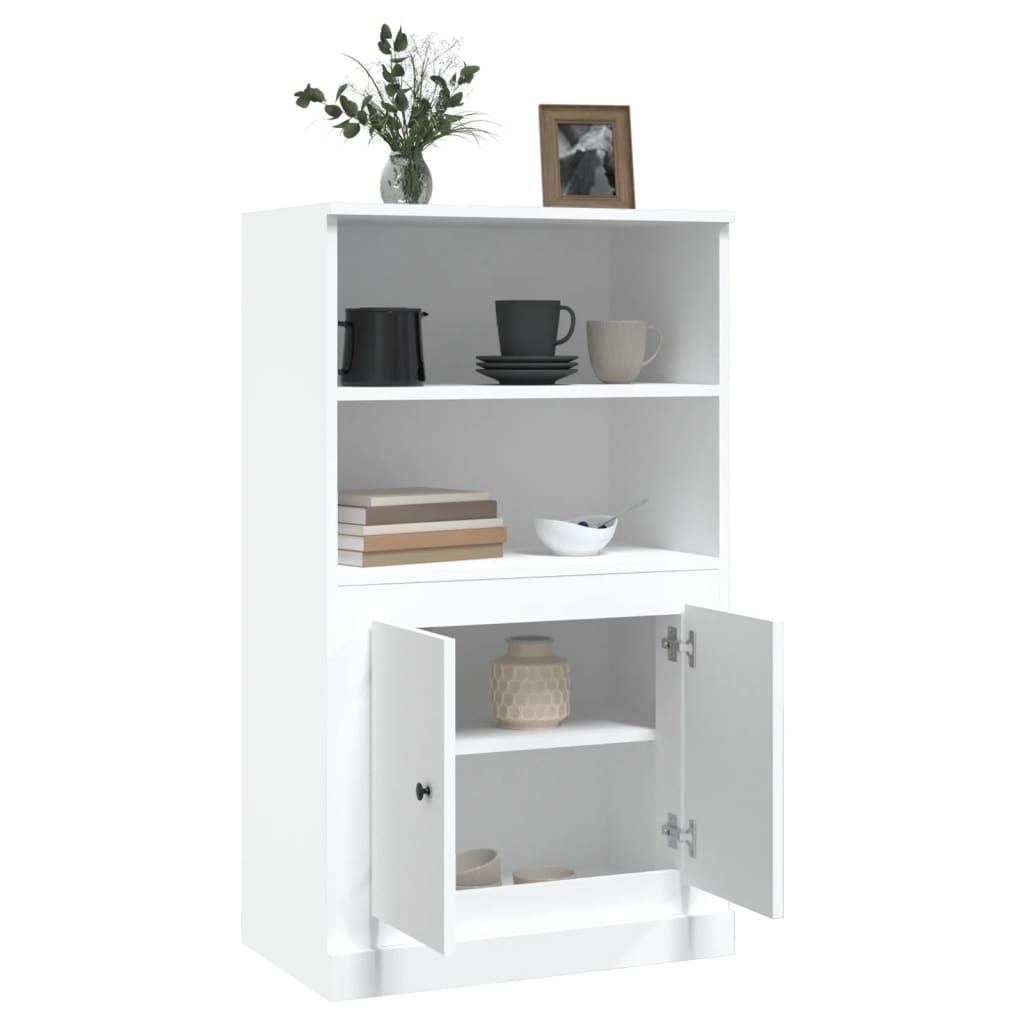 Hoge kast 60x35,5x103,5 cm bewerkt hout wit is nu te koop bij PeponiXL, paradijselijk wonen!