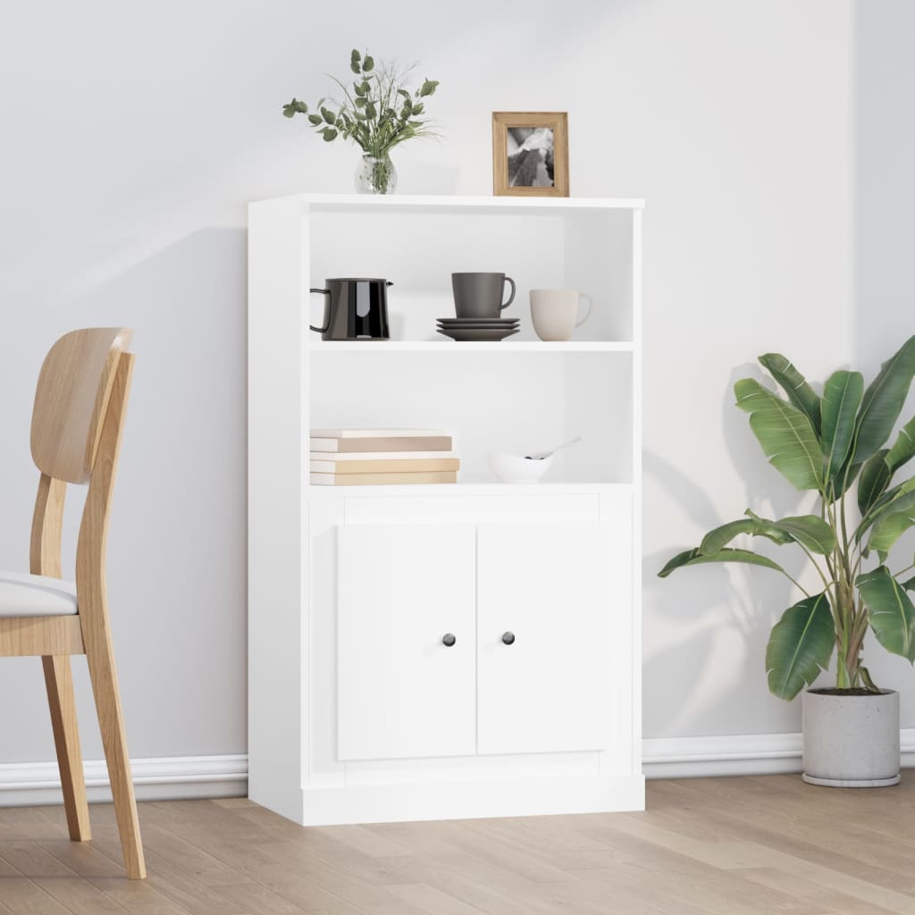 Hoge kast 60x35,5x103,5 cm bewerkt hout wit is nu te koop bij PeponiXL, paradijselijk wonen!