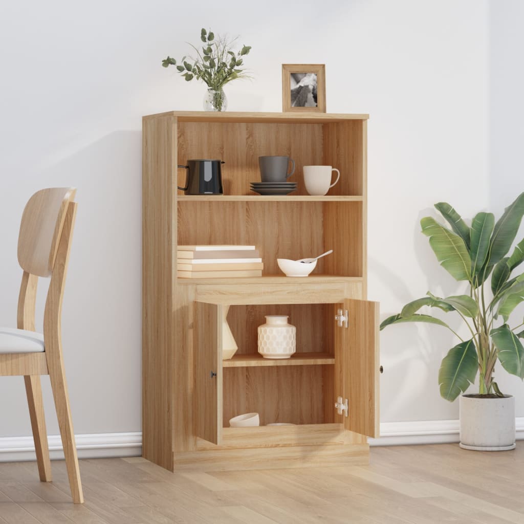 Hoge kast 60x35,5x103,5 cm bewerkt hout sonoma eikenkleurig is nu te koop bij PeponiXL, paradijselijk wonen!