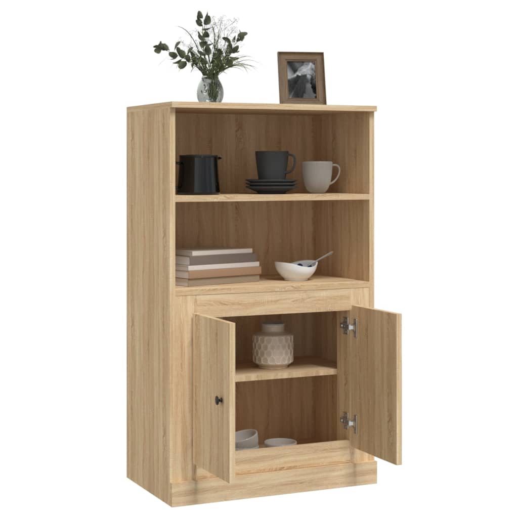 Hoge kast 60x35,5x103,5 cm bewerkt hout sonoma eikenkleurig is nu te koop bij PeponiXL, paradijselijk wonen!