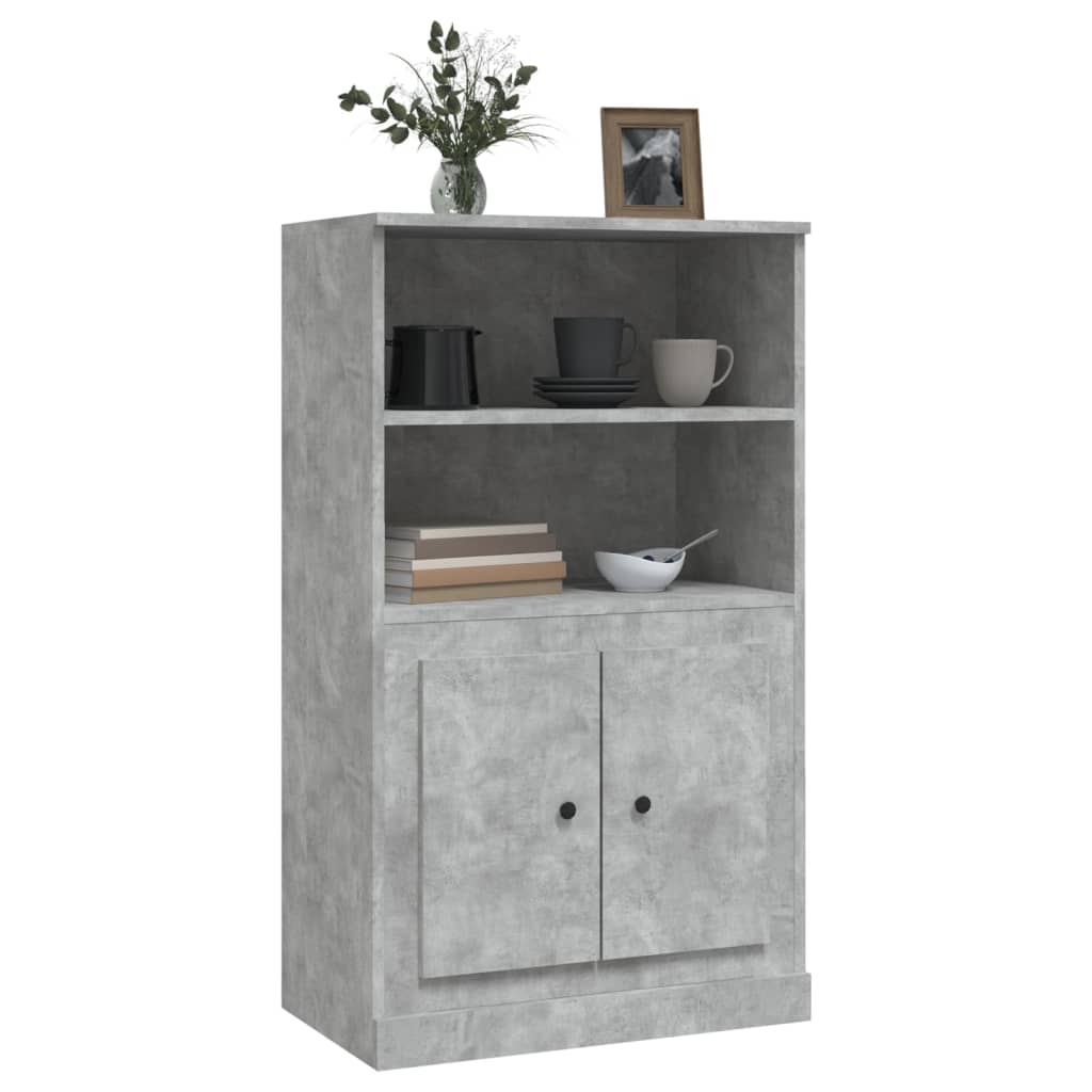Hoge kast 60x35,5x103,5 cm bewerkt hout betongrijs is nu te koop bij PeponiXL, paradijselijk wonen!