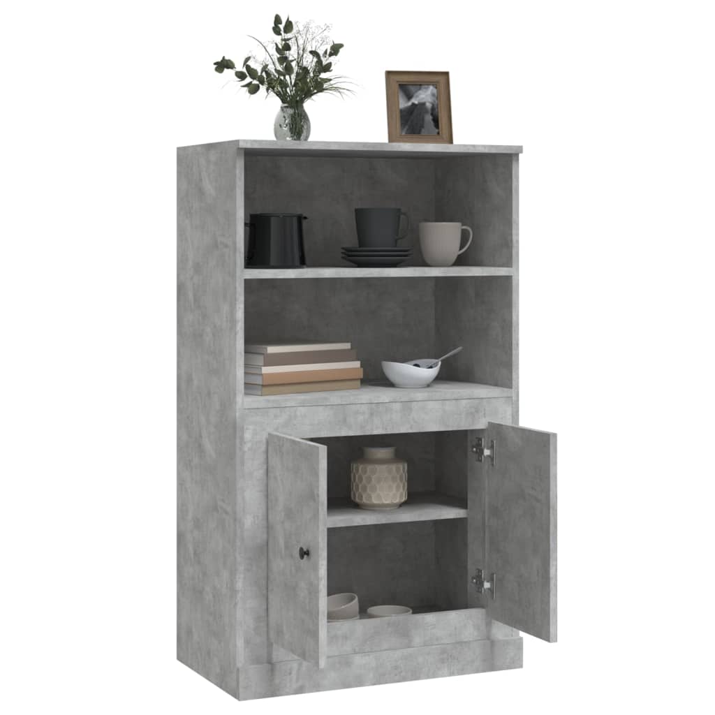 Hoge kast 60x35,5x103,5 cm bewerkt hout betongrijs is nu te koop bij PeponiXL, paradijselijk wonen!