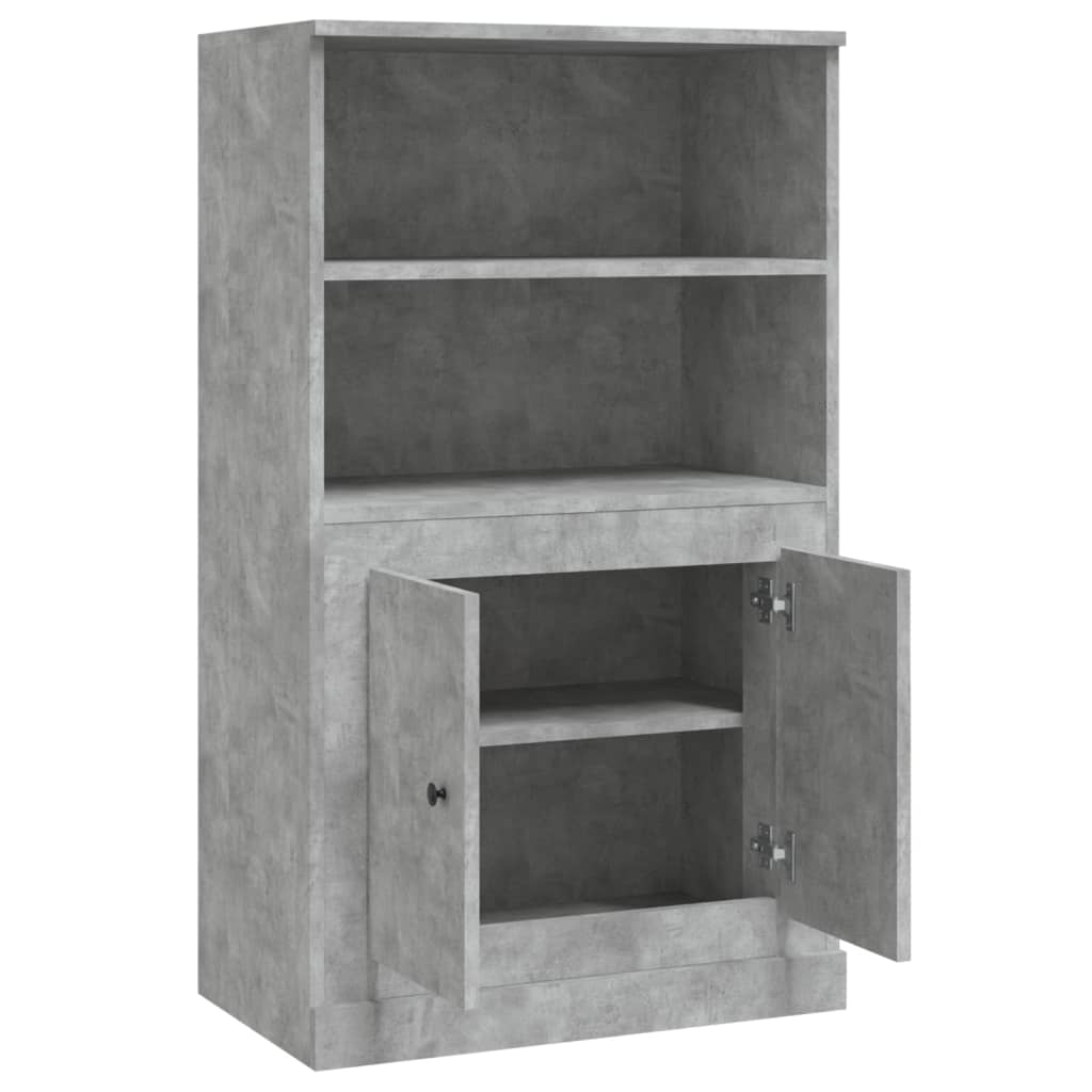 Hoge kast 60x35,5x103,5 cm bewerkt hout betongrijs is nu te koop bij PeponiXL, paradijselijk wonen!
