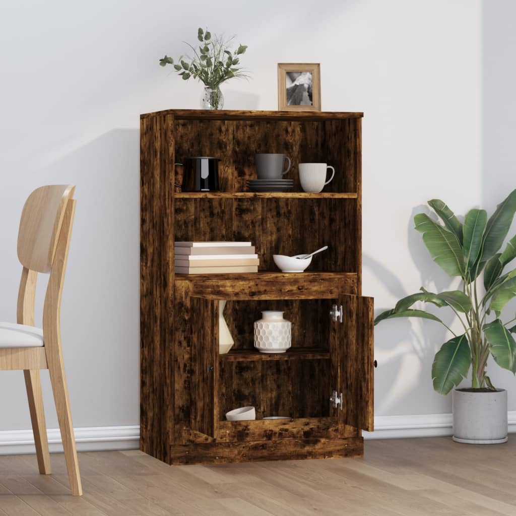 Hoge kast 60x35,5x103,5 cm bewerkt hout gerookt eikenkleurig is nu te koop bij PeponiXL, paradijselijk wonen!