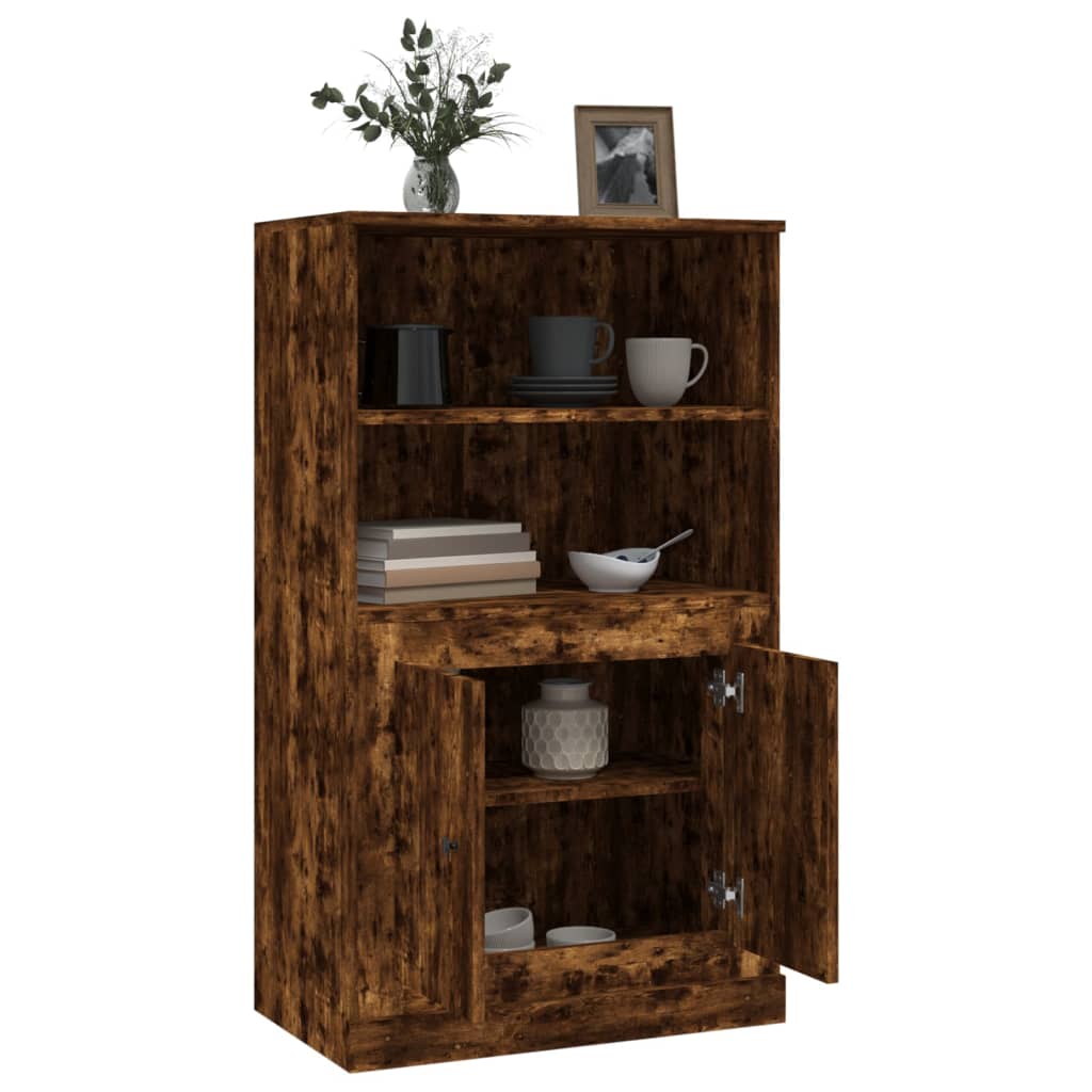 Hoge kast 60x35,5x103,5 cm bewerkt hout gerookt eikenkleurig is nu te koop bij PeponiXL, paradijselijk wonen!