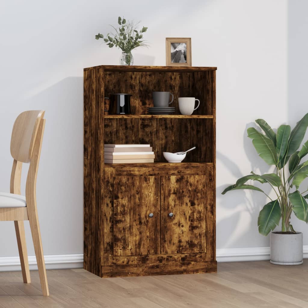 Hoge kast 60x35,5x103,5 cm bewerkt hout gerookt eikenkleurig is nu te koop bij PeponiXL, paradijselijk wonen!