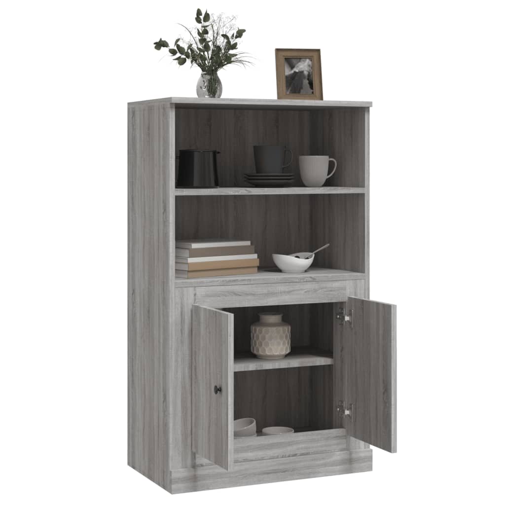 Hoge kast 60x35,5x103,5 cm bewerkt hout grijs sonoma eikenkleur is nu te koop bij PeponiXL, paradijselijk wonen!
