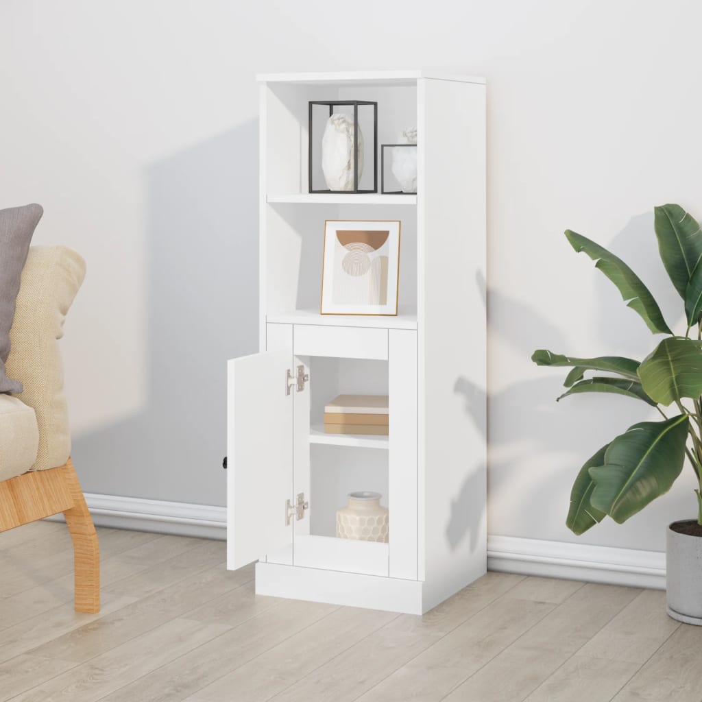 Hoge kast 36,35,5x103,5 cm bewerkt hout wit is nu te koop bij PeponiXL, paradijselijk wonen!