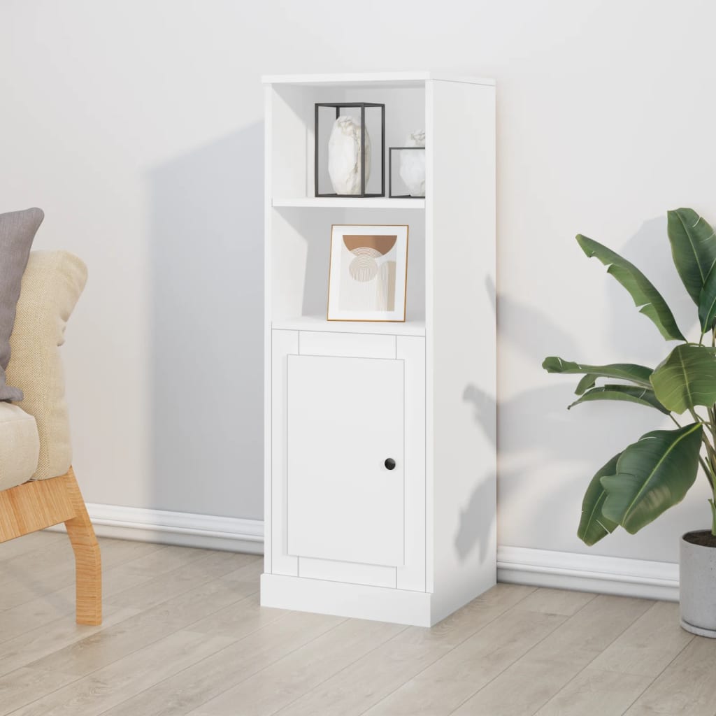 Hoge kast 36,35,5x103,5 cm bewerkt hout wit is nu te koop bij PeponiXL, paradijselijk wonen!