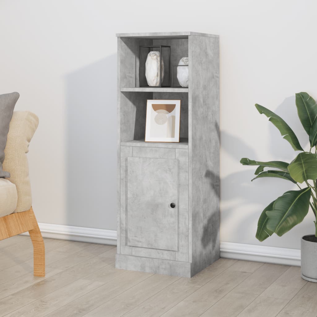 Hoge kast 36x35,5x103,5 cm bewerkt hout betongrijs is nu te koop bij PeponiXL, paradijselijk wonen!