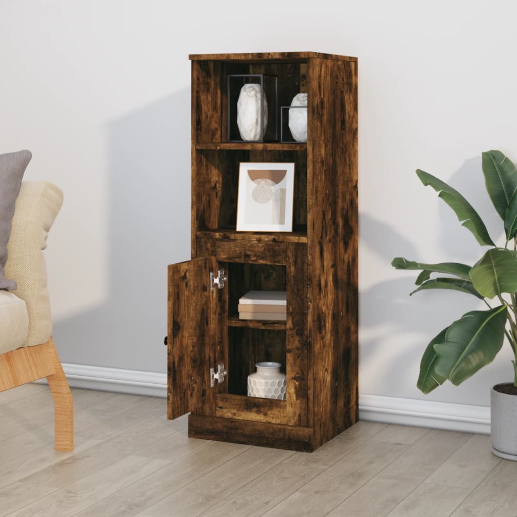Hoge kast 36x35,5x103,5 cm bewerkt hout gerookt eikenkleurig is nu te koop bij PeponiXL, paradijselijk wonen!
