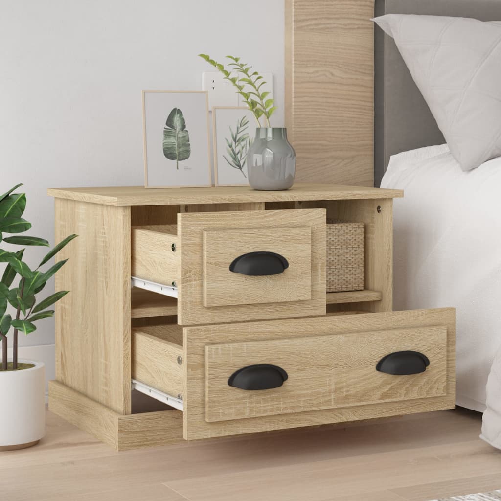 Nachtkastje 60x39x45 cm sonoma eikenkleurig is nu te koop bij PeponiXL, paradijselijk wonen!