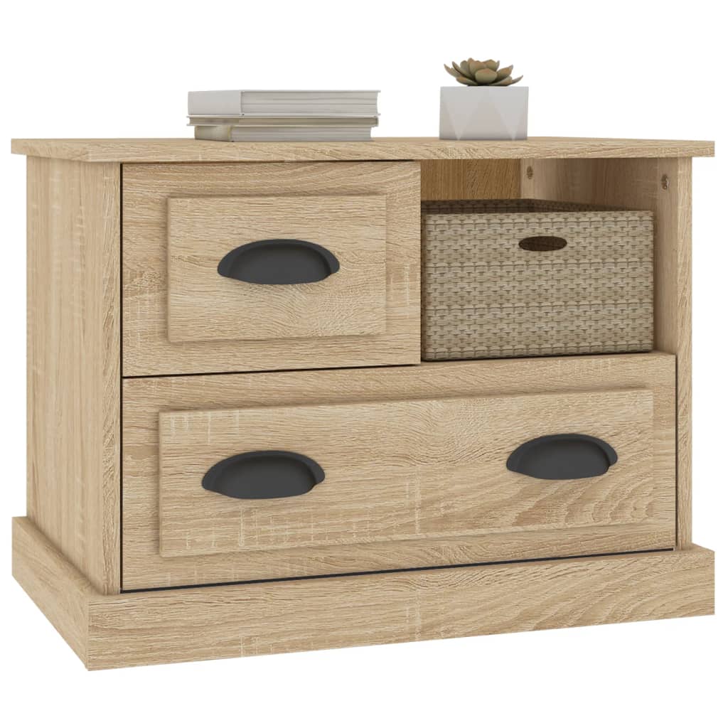 Nachtkastje 60x39x45 cm sonoma eikenkleurig is nu te koop bij PeponiXL, paradijselijk wonen!