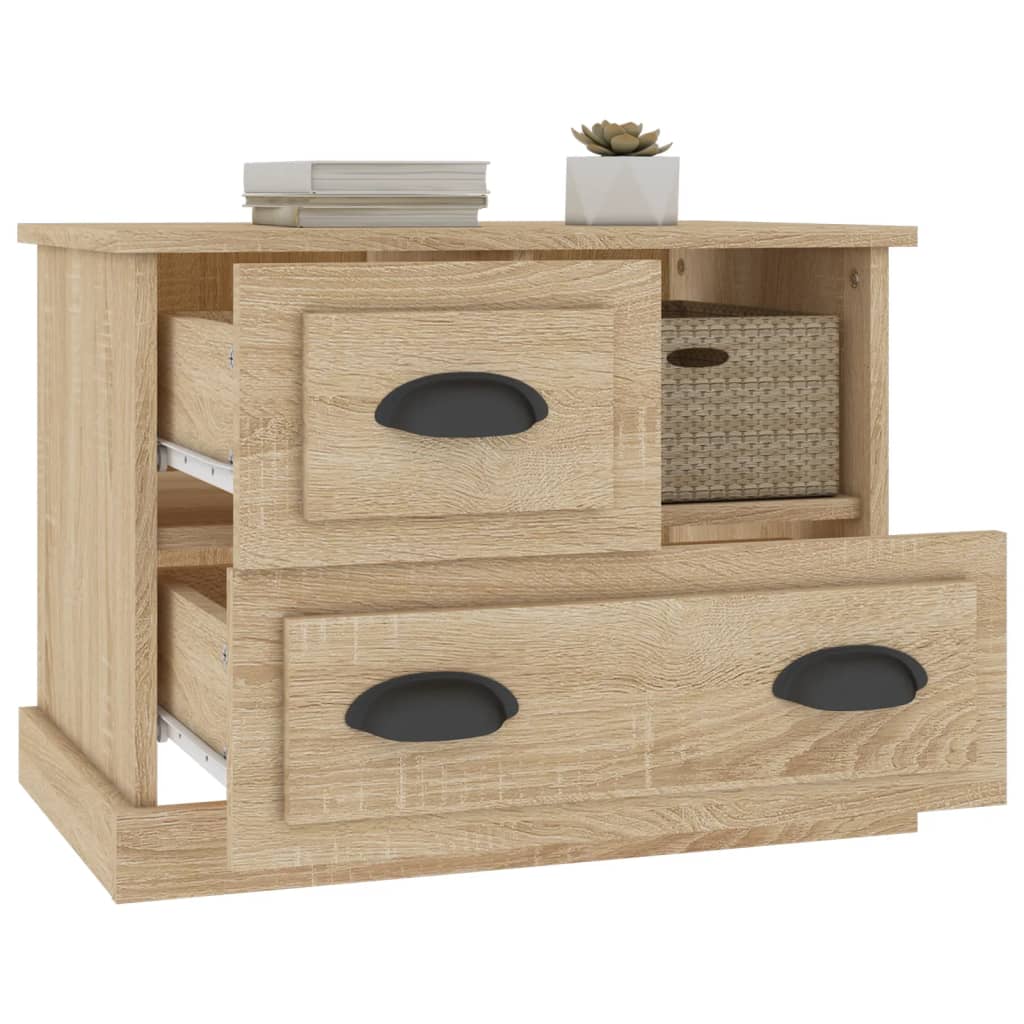 Nachtkastje 60x39x45 cm sonoma eikenkleurig is nu te koop bij PeponiXL, paradijselijk wonen!