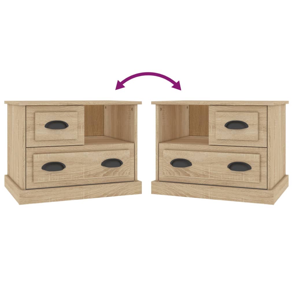 Nachtkastje 60x39x45 cm sonoma eikenkleurig is nu te koop bij PeponiXL, paradijselijk wonen!