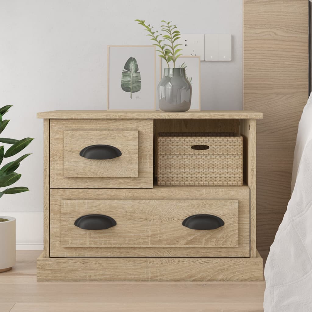 Nachtkastje 60x39x45 cm sonoma eikenkleurig is nu te koop bij PeponiXL, paradijselijk wonen!