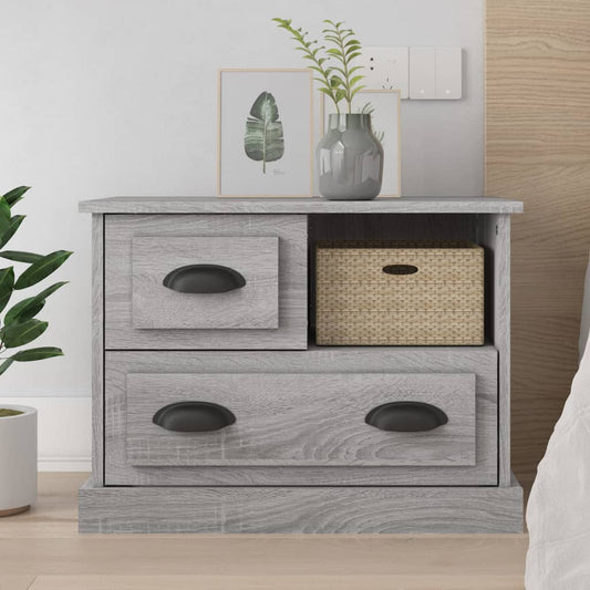 Nachtkastje 60x39x45 cm grijs sonoma eikenkleurig is nu te koop bij PeponiXL, paradijselijk wonen!