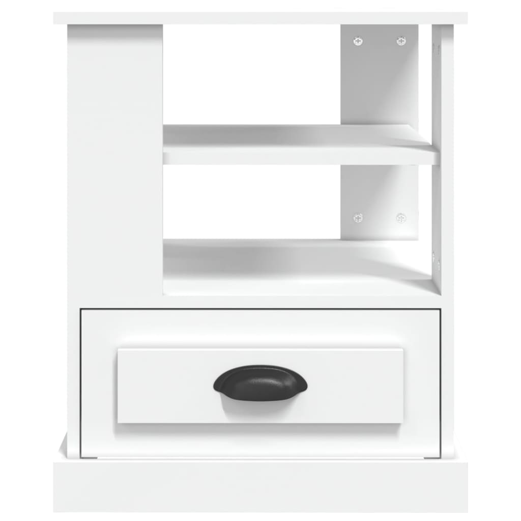 Bijzettafel 50x50x60 cm bewerkt hout wit is nu te koop bij PeponiXL, paradijselijk wonen!