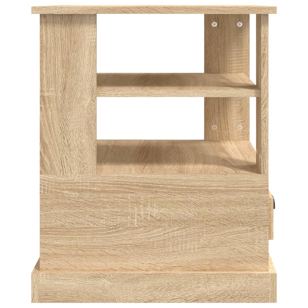 Bijzettafel 50x50x60 cm bewerkt hout sonoma eikenkleurig is nu te koop bij PeponiXL, paradijselijk wonen!