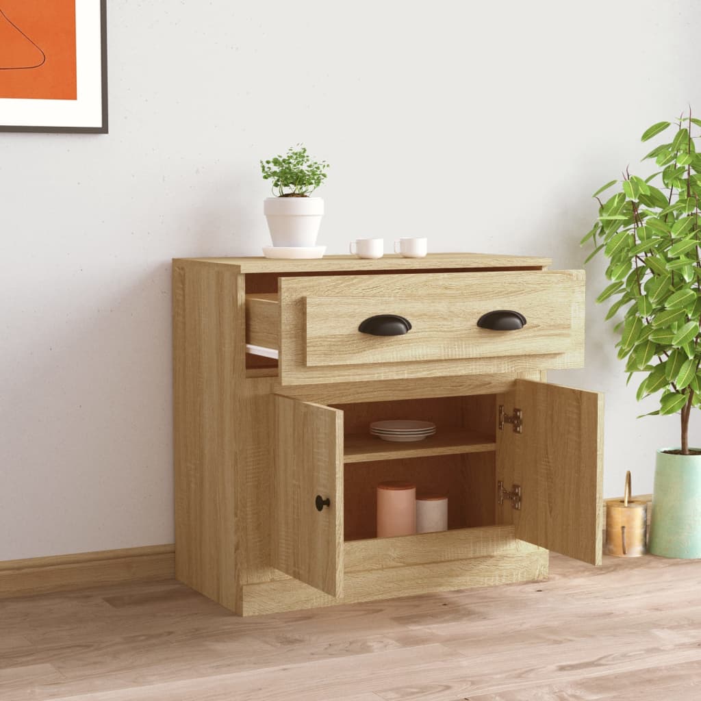 Dressoir 70x35,5x67,5 cm bewerkt hout sonoma eikenkleurig is nu te koop bij PeponiXL, paradijselijk wonen!