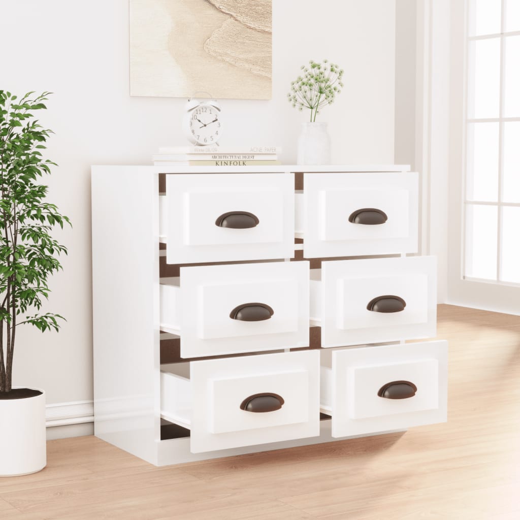 Dressoir 70x35x67,5 cm bewerkt hout hoogglans wit is nu te koop bij PeponiXL, paradijselijk wonen!