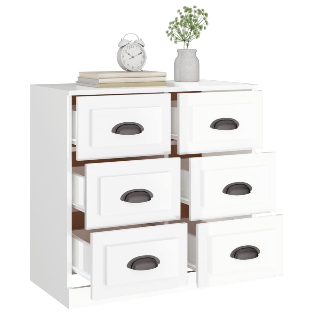 Dressoir 70x35x67,5 cm bewerkt hout hoogglans wit is nu te koop bij PeponiXL, paradijselijk wonen!