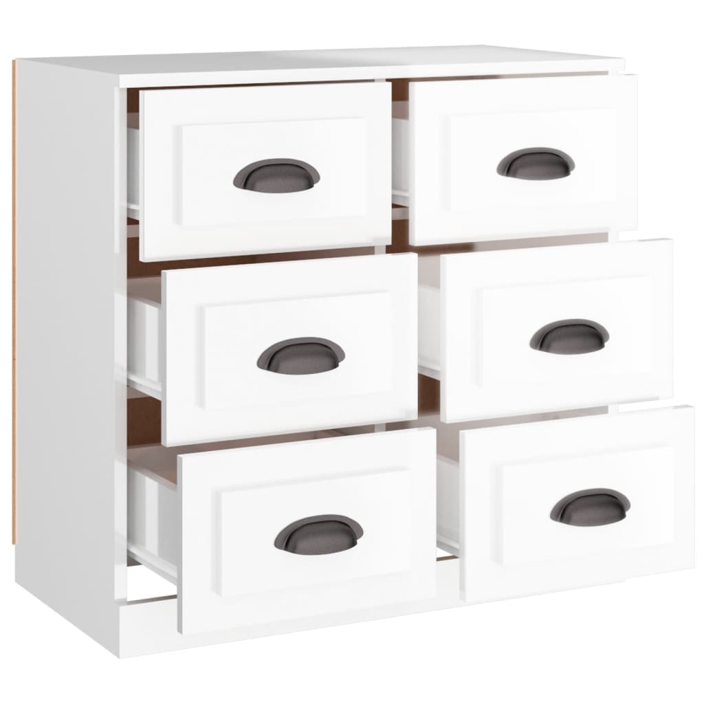 Dressoir 70x35x67,5 cm bewerkt hout hoogglans wit is nu te koop bij PeponiXL, paradijselijk wonen!