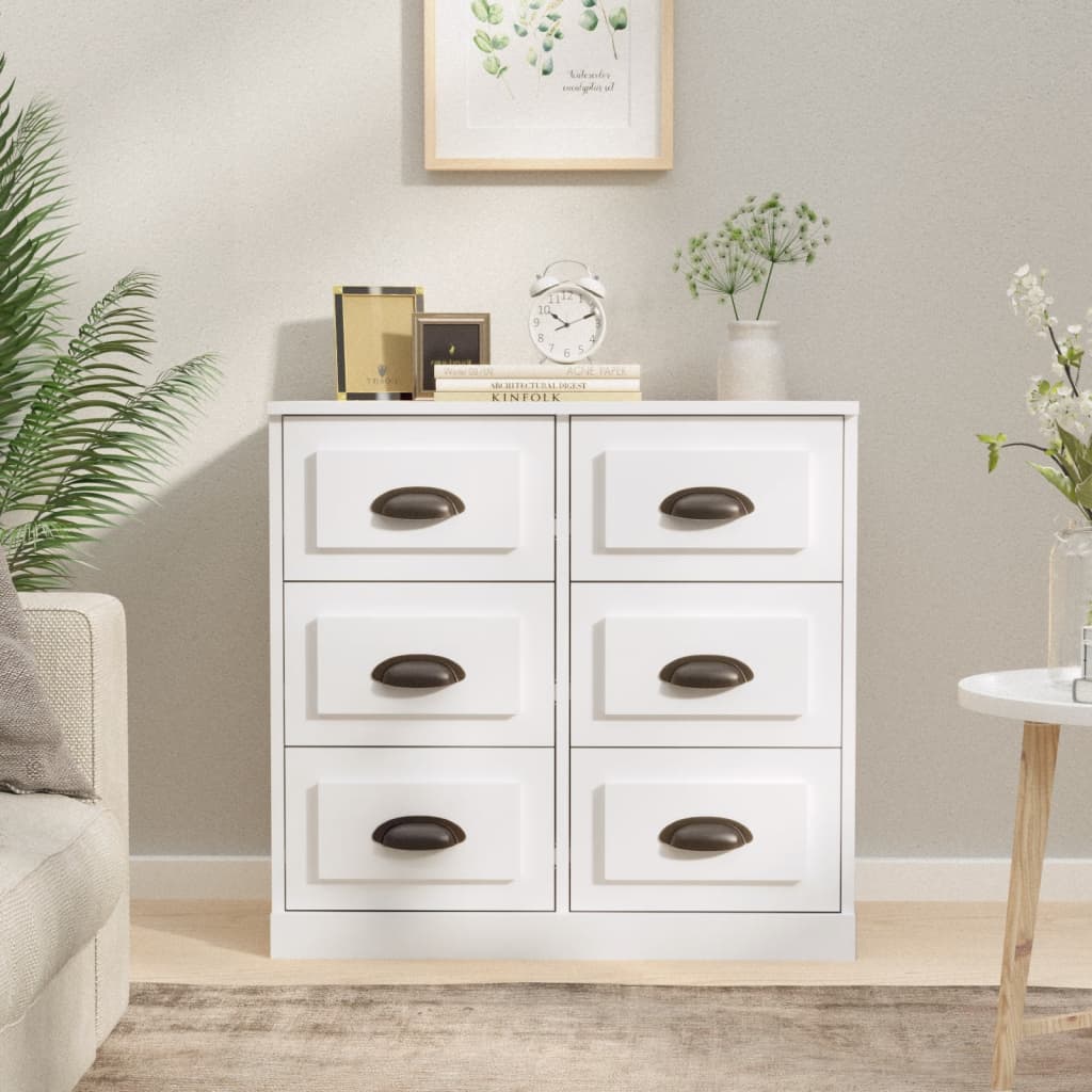 Dressoir 70x35x67,5 cm bewerkt hout hoogglans wit is nu te koop bij PeponiXL, paradijselijk wonen!