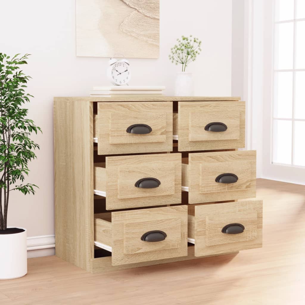 Dressoir 70x35,5x67,5 cm bewerkt hout sonoma eikenkleurig is nu te koop bij PeponiXL, paradijselijk wonen!