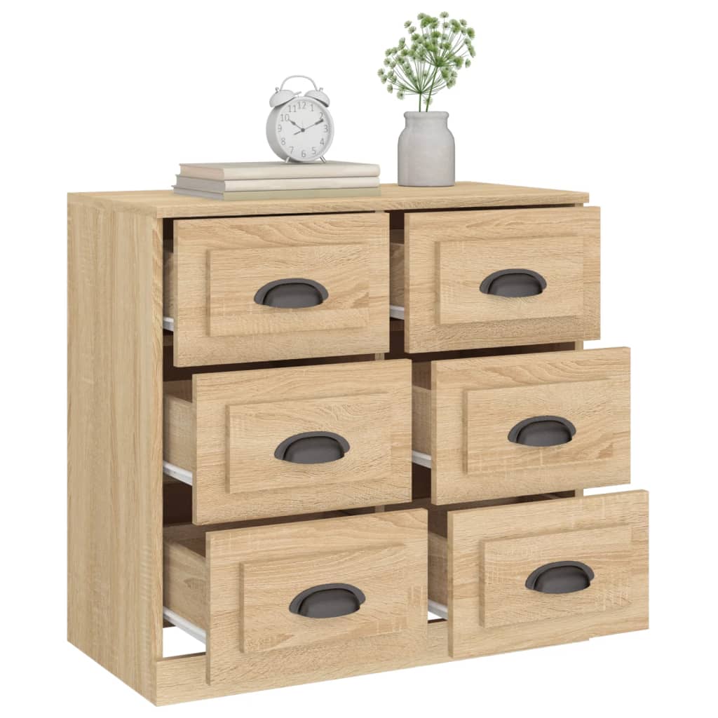 Dressoir 70x35,5x67,5 cm bewerkt hout sonoma eikenkleurig is nu te koop bij PeponiXL, paradijselijk wonen!