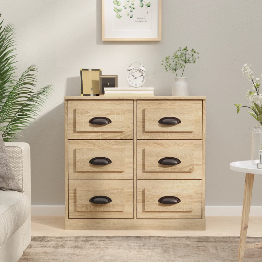 Dressoir 70x35,5x67,5 cm bewerkt hout sonoma eikenkleurig is nu te koop bij PeponiXL, paradijselijk wonen!