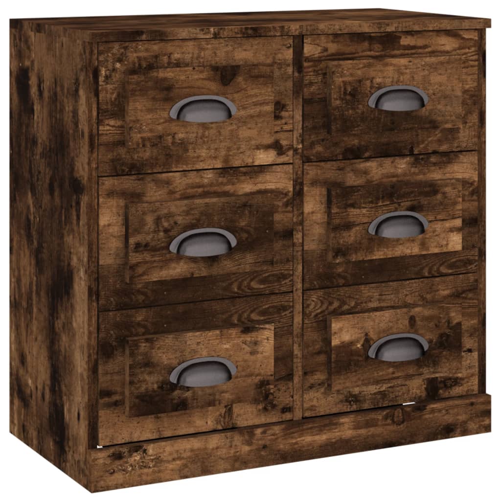 Dressoir 70x35,5x67,5 cm bewerkt hout gerookt eikenkleurig is nu te koop bij PeponiXL, paradijselijk wonen!