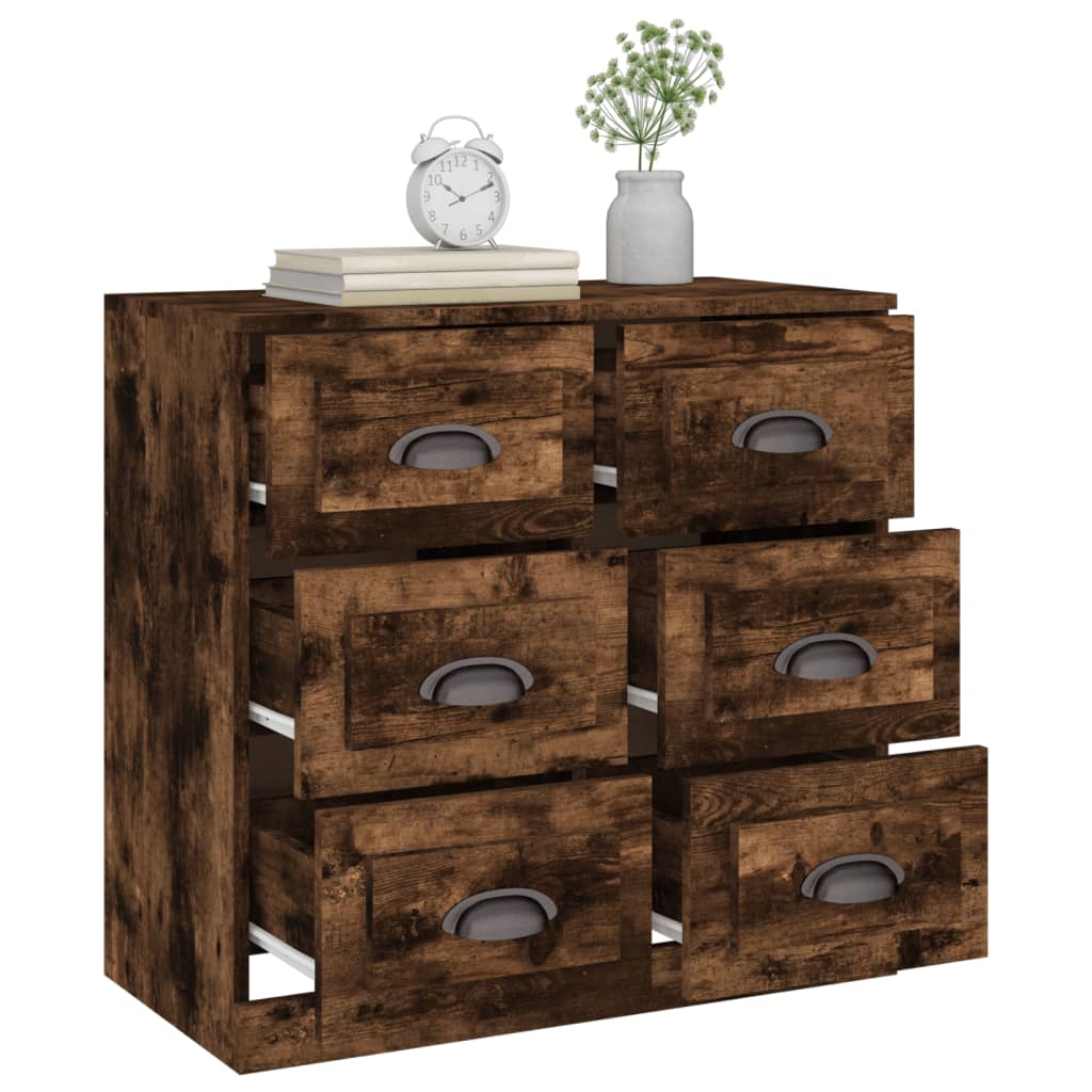 Dressoir 70x35,5x67,5 cm bewerkt hout gerookt eikenkleurig is nu te koop bij PeponiXL, paradijselijk wonen!
