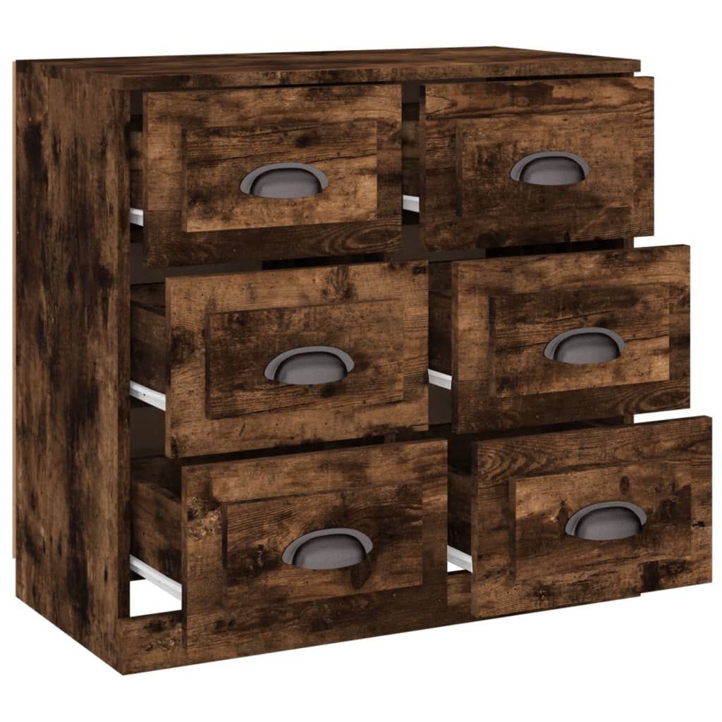 Dressoir 70x35,5x67,5 cm bewerkt hout gerookt eikenkleurig is nu te koop bij PeponiXL, paradijselijk wonen!