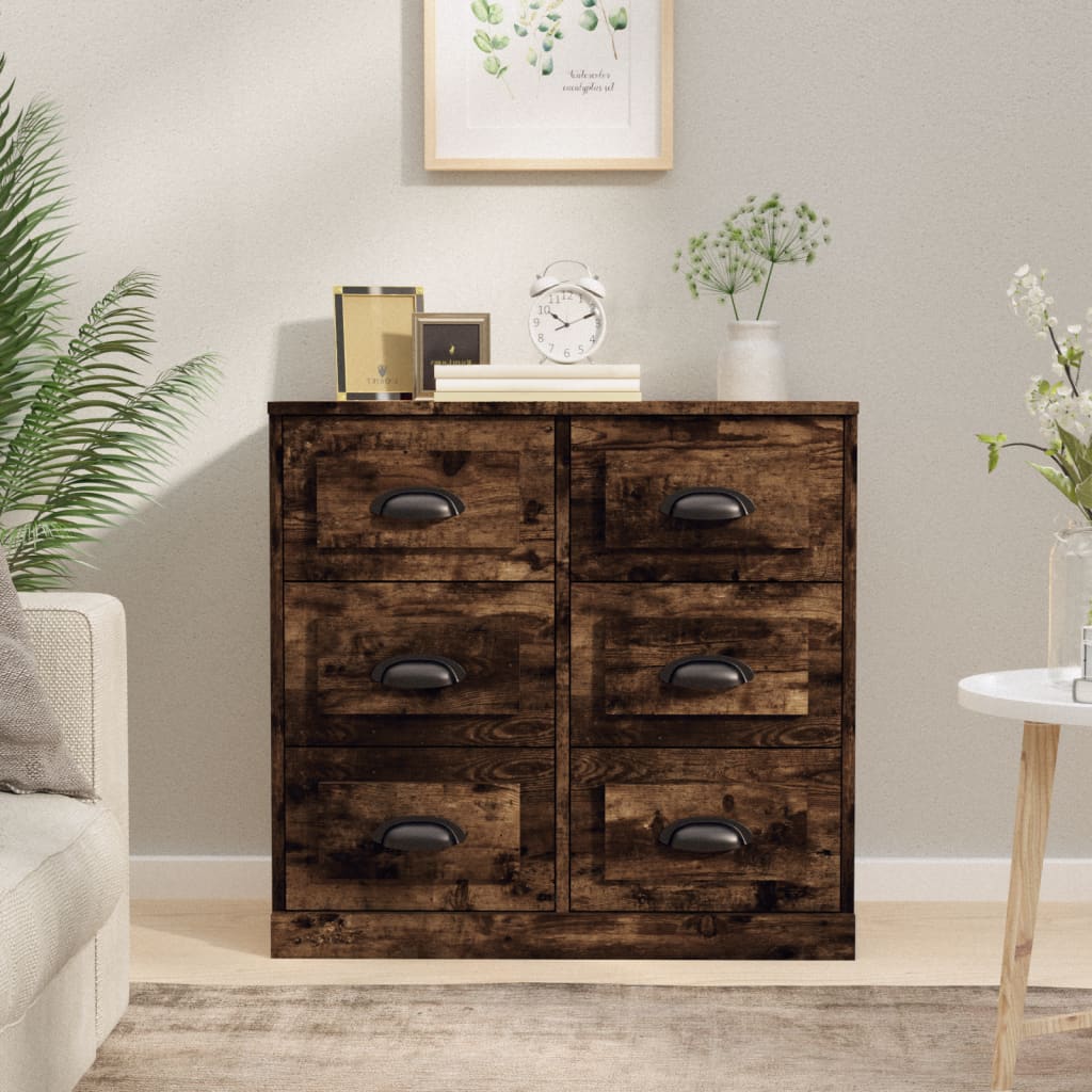 Dressoir 70x35,5x67,5 cm bewerkt hout gerookt eikenkleurig is nu te koop bij PeponiXL, paradijselijk wonen!