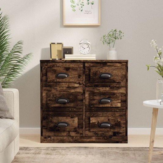 Dressoir 70x35,5x67,5 cm bewerkt hout gerookt eikenkleurig is nu te koop bij PeponiXL, paradijselijk wonen!