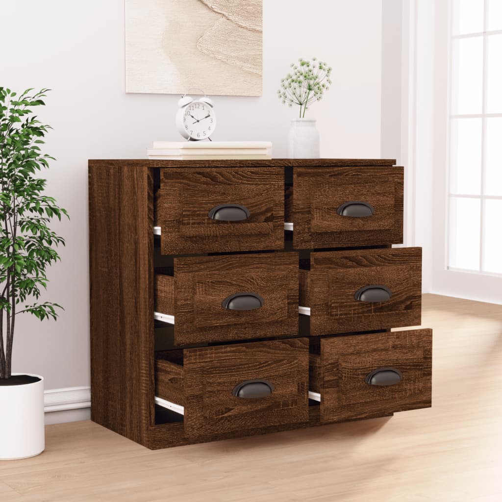Dressoir 70x35,5x67,5 cm bewerkt hout bruin eikenkleur is nu te koop bij PeponiXL, paradijselijk wonen!