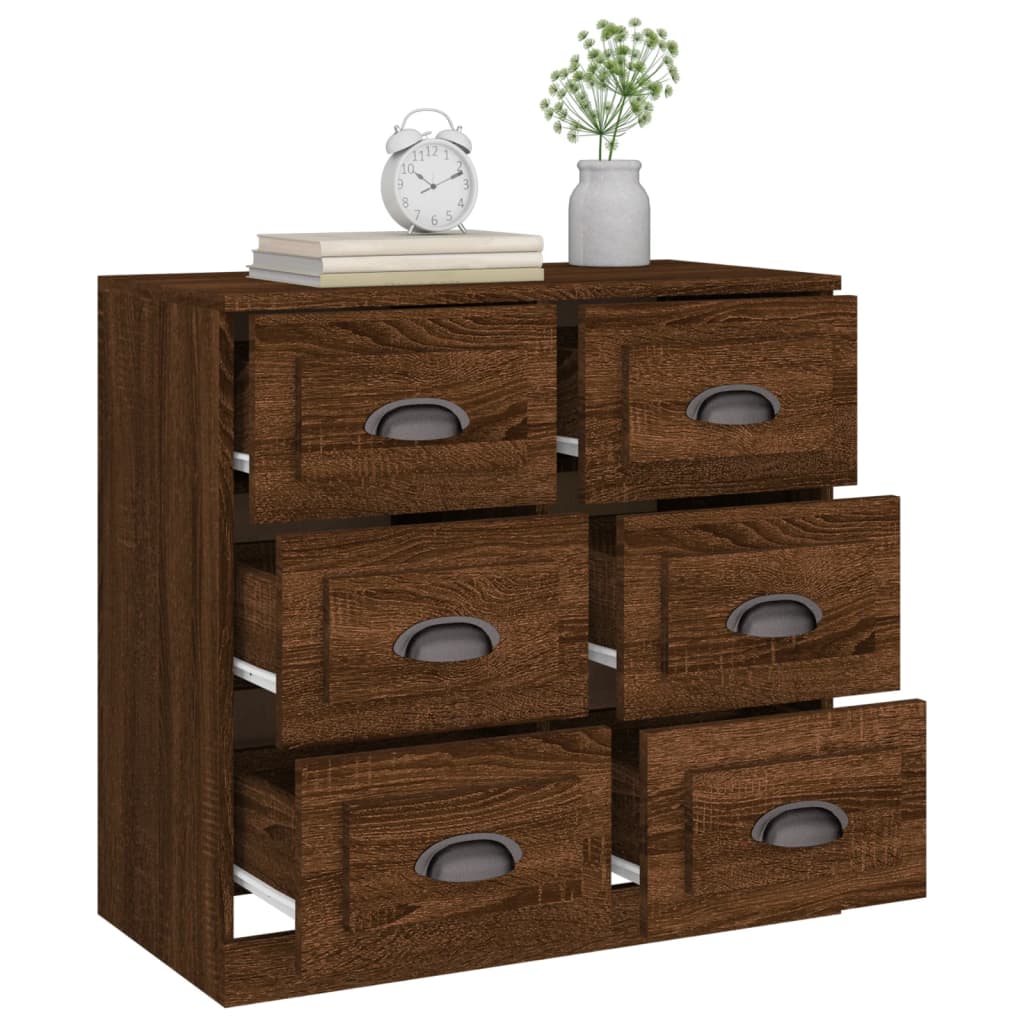 Dressoir 70x35,5x67,5 cm bewerkt hout bruin eikenkleur is nu te koop bij PeponiXL, paradijselijk wonen!