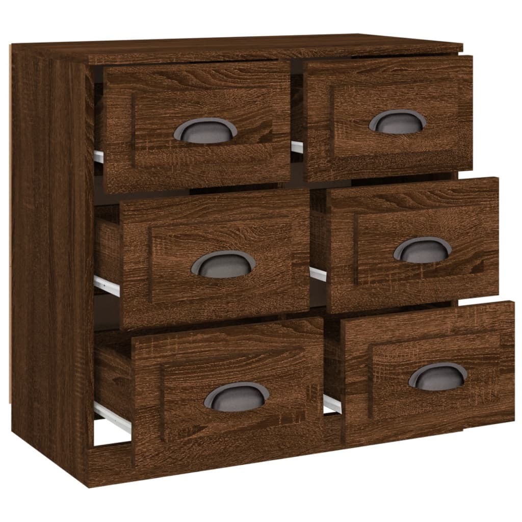 Dressoir 70x35,5x67,5 cm bewerkt hout bruin eikenkleur is nu te koop bij PeponiXL, paradijselijk wonen!