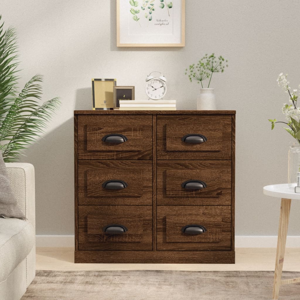 Dressoir 70x35,5x67,5 cm bewerkt hout bruin eikenkleur is nu te koop bij PeponiXL, paradijselijk wonen!