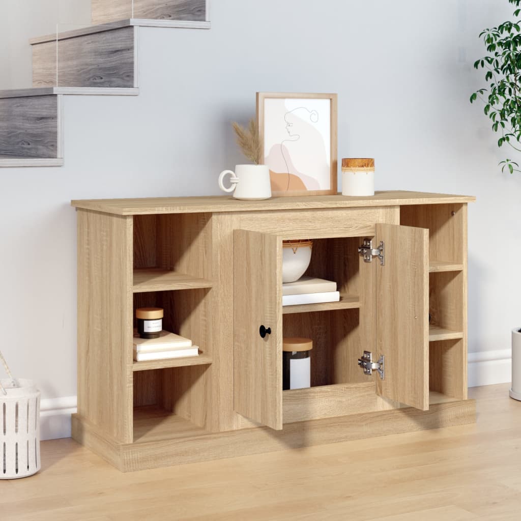 Dressoir 100x35,5x60 cm bewerkt hout sonoma eikenkleurig is nu te koop bij PeponiXL, paradijselijk wonen!