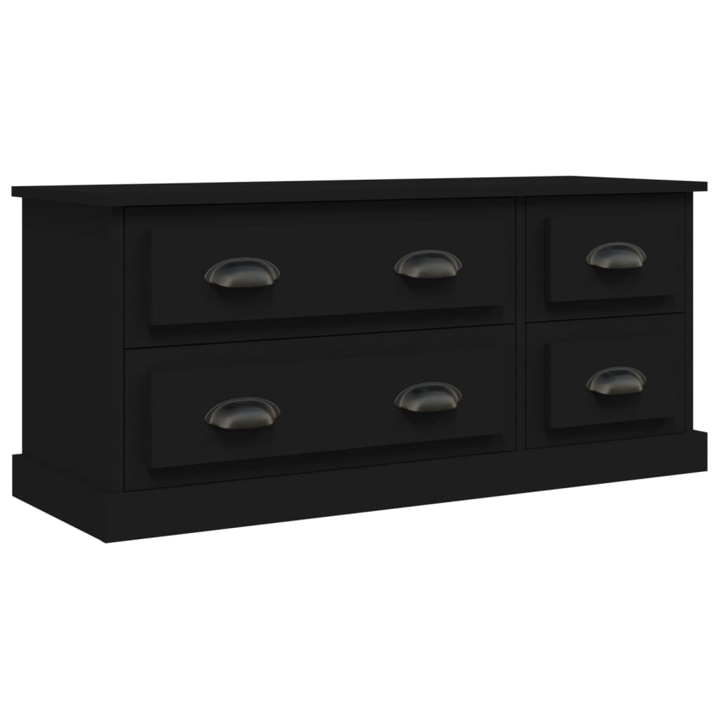 Tv-meubel 100x35,5x45 cm bewerkt hout zwart is nu te koop bij PeponiXL, paradijselijk wonen!