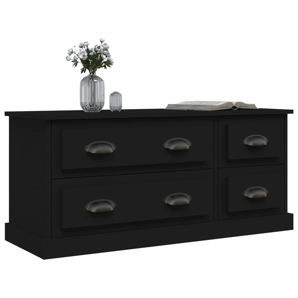 Tv-meubel 100x35,5x45 cm bewerkt hout zwart is nu te koop bij PeponiXL, paradijselijk wonen!