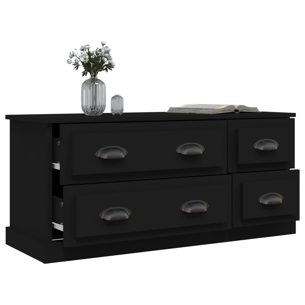 Tv-meubel 100x35,5x45 cm bewerkt hout zwart is nu te koop bij PeponiXL, paradijselijk wonen!