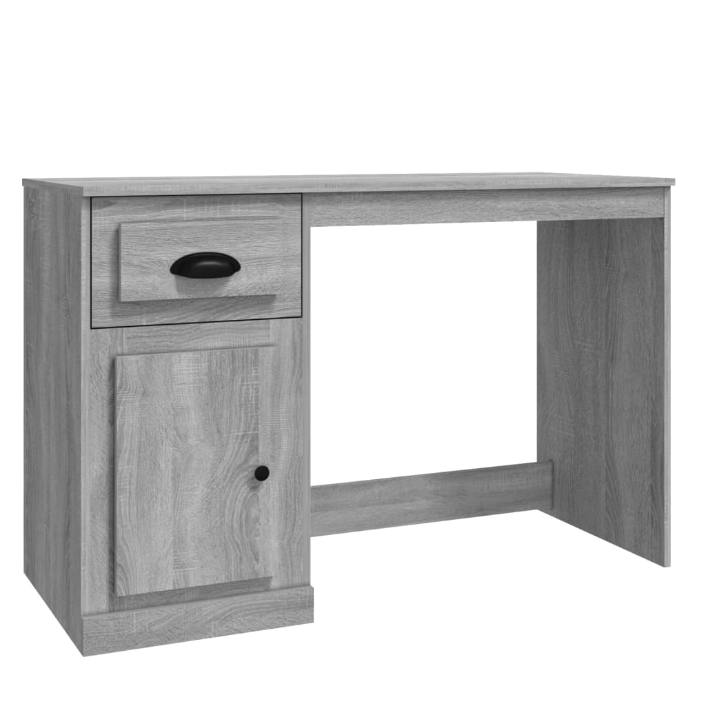 Bureau met lade 115x50x75 cm bewerkt hout grijs sonoma eiken is nu te koop bij PeponiXL, paradijselijk wonen!