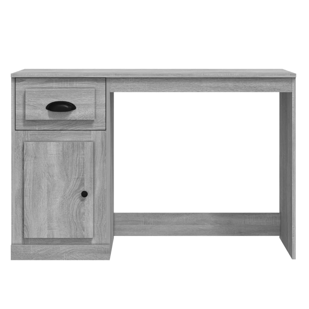 Bureau met lade 115x50x75 cm bewerkt hout grijs sonoma eiken is nu te koop bij PeponiXL, paradijselijk wonen!